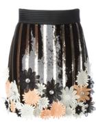 Emanuel Ungaro Flower Applique Sequin Skirt