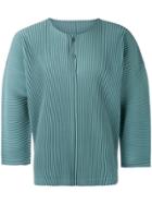 Homme Plissé Issey Miyake Pleated Buttoned T-shirt - Green