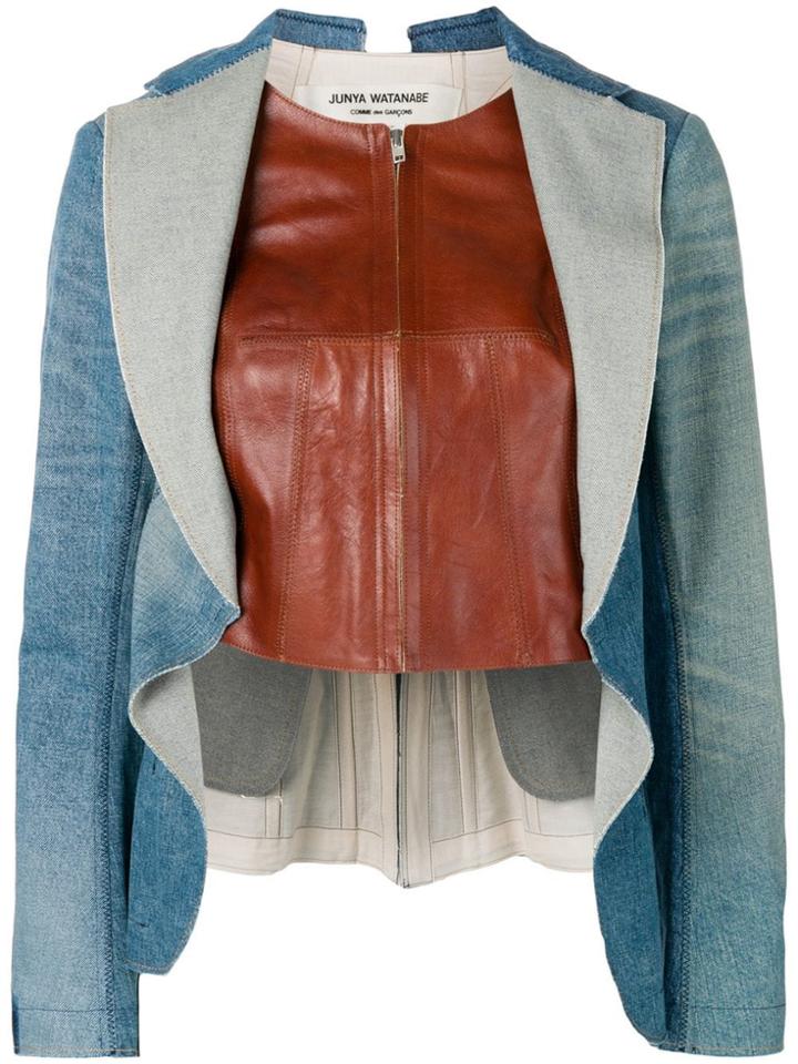 Junya Watanabe Contrast Layered Blazer - Blue