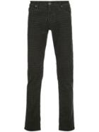 Ag Jeans Tellis Houndstooth Slim-fit Trousers - Black