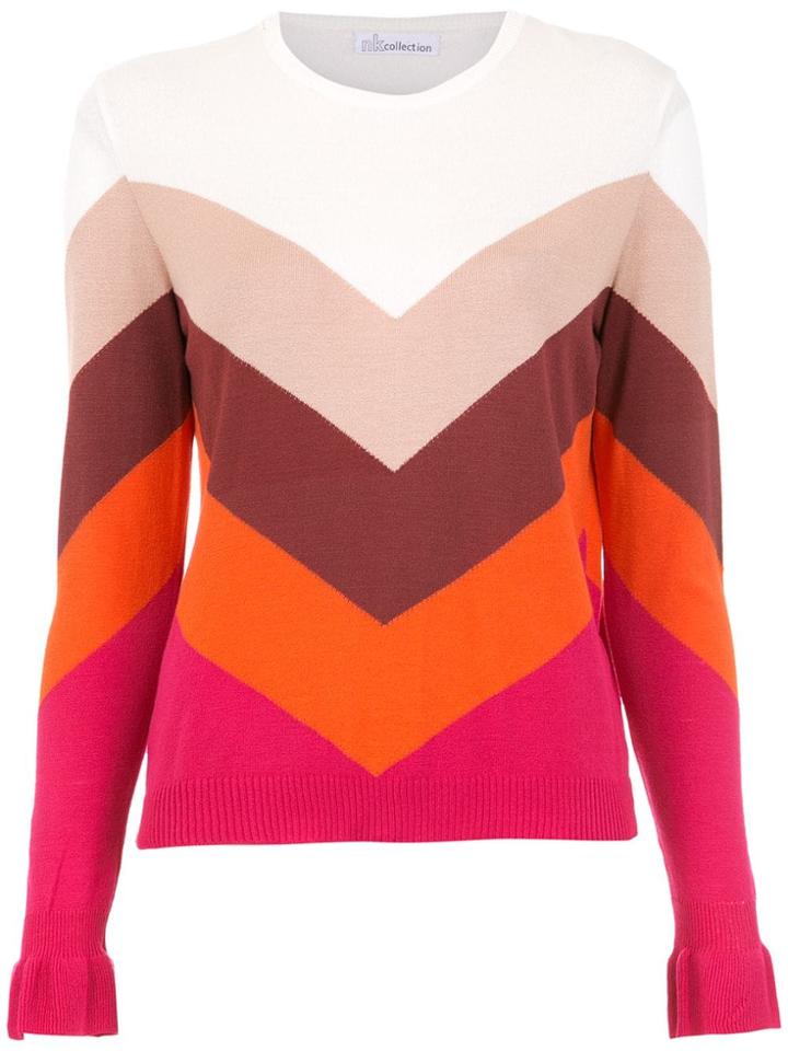 Nk Collection Striped Knit Blouse - Multicolour