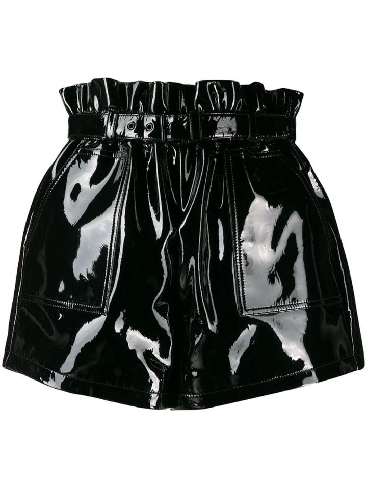 Saint Laurent Patent Shorts - Black