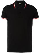 Saint Laurent Striped Trim Polo Shirt - Black