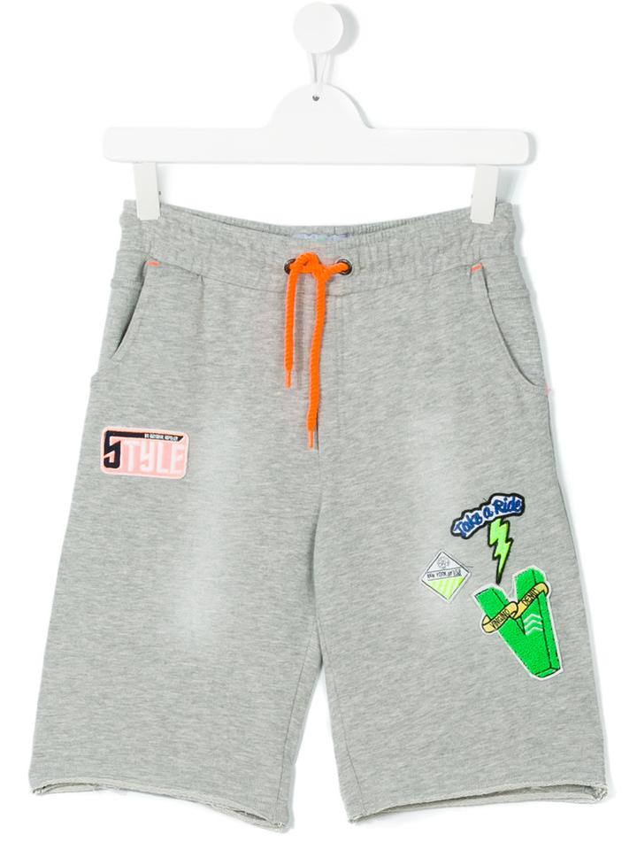Vingino - Teen Embroidered Track Shorts - Kids - Cotton/polyester - 16 Yrs, Grey