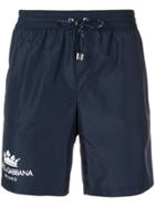 Dolce & Gabbana Logo Print Swim Shorts - Blue