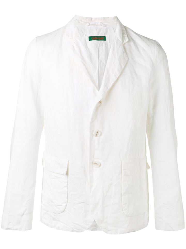 Casey Casey Flap Pockets Blazer, Men's, Size: Large, White, Cotton/linen/flax