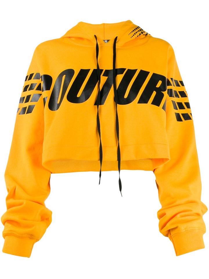 Mia-iam Cropped Hooded Sweatshirt - Yellow