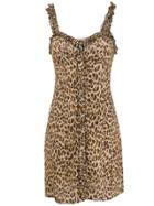 Andamane Leopard Pattern Sleeveless Dress - Brown