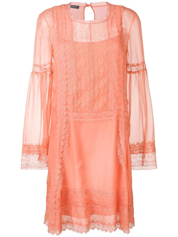 Alberta Ferretti Lace Inserts Dress - Pink