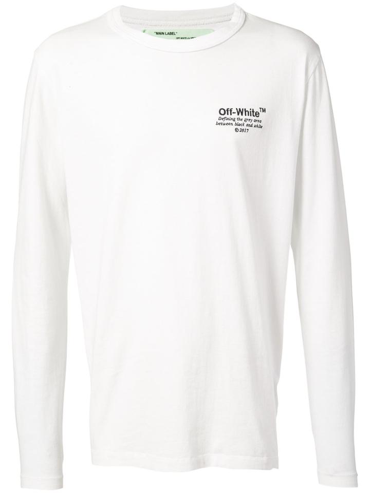 Off-white - Long Sleeve T-shirt - Men - Cotton - L, White, Cotton