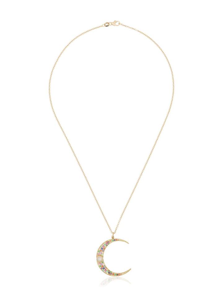 Andrea Fohrman Large Luna Multi-stone Necklace - Yellow Gold/multi