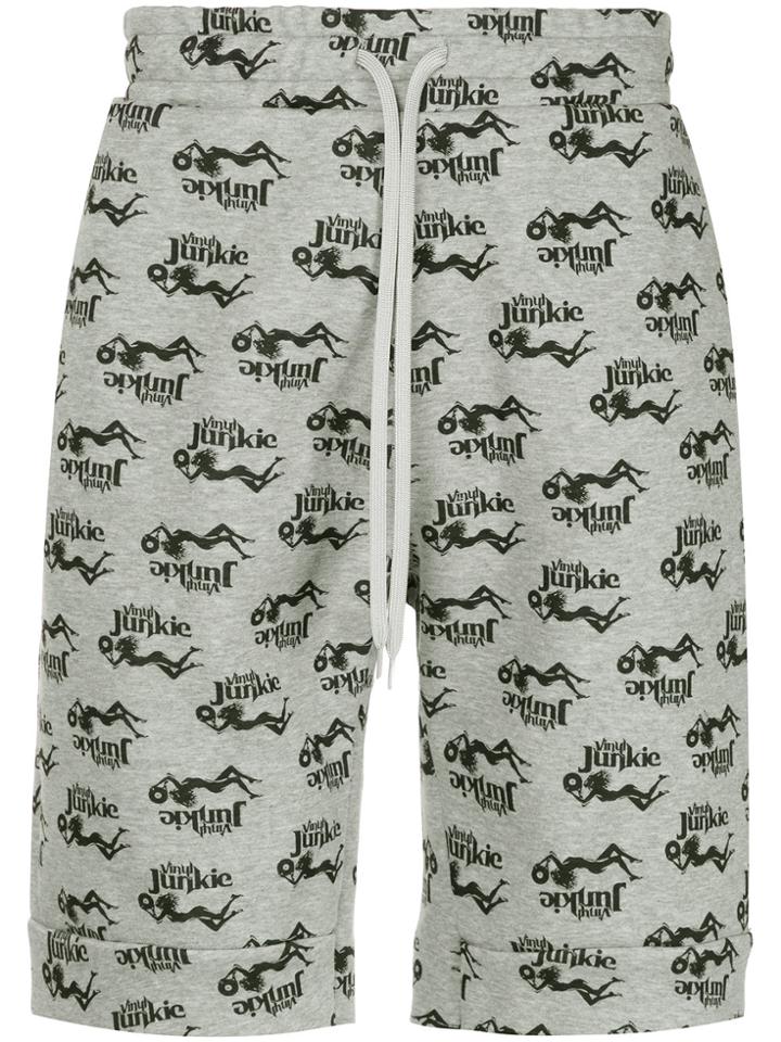 Hysteric Glamour Slogan Drawstring Shorts - Grey