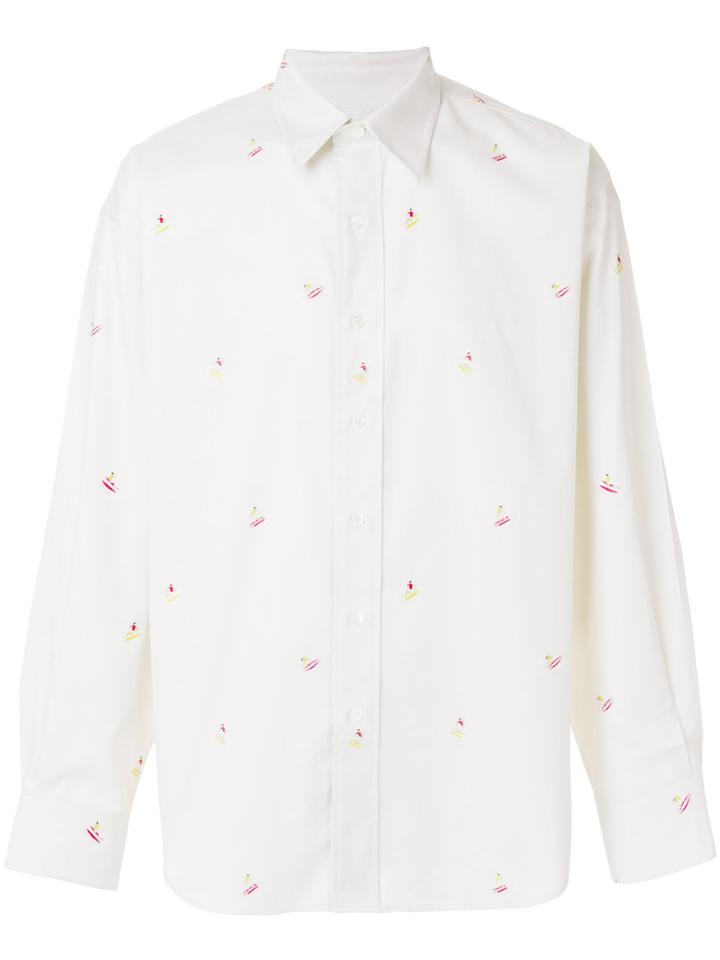 Maison Kitsuné Micro Embroidery Shirt - Nude & Neutrals