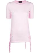 Dsquared2 Ruffle-trimmed T-shirt - Pink & Purple