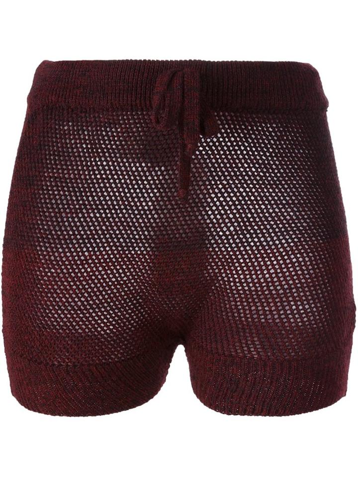 Vivienne Westwood Anglomania Ribbed Short Shorts, Women's, Size: Medium, Red, Cotton/polyamide/wool