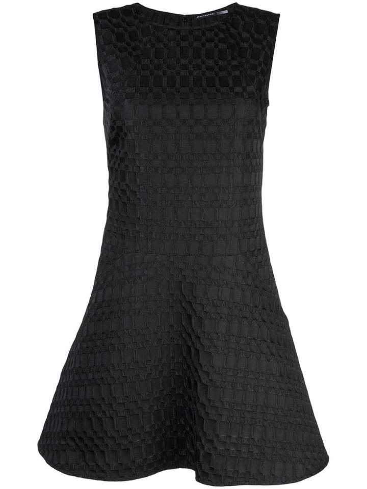 Josie Natori Jacquard Fit And Flare Dress - Black