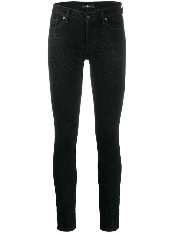 7 For All Mankind Glitter Slim Fit Trousers - Black