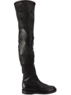 Ann Demeulemeester Thigh Flat Boots - Black