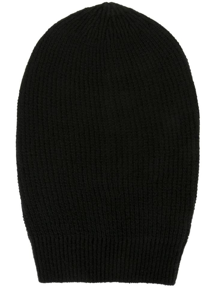Rick Owens Ribbed Beanie, Men's, Black, Polyamide/cashmere/wool
