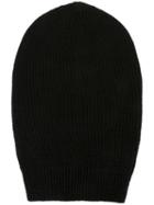 Rick Owens Ribbed Beanie, Men's, Black, Polyamide/cashmere/wool