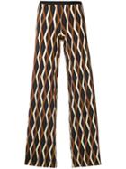 Siyu Geometric Print Straight Trousers - Brown