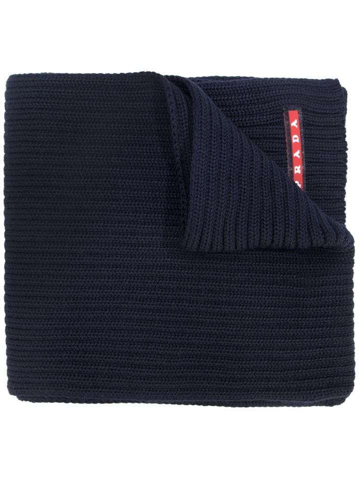 Prada Ribbed Scarf - Blue