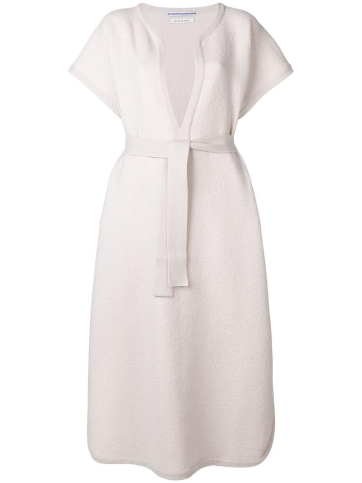 Cristaseya Split Neck Tunic Dress - White