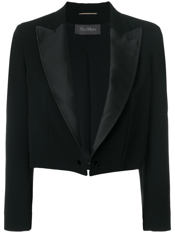 Max Mara Cropped Fitted Blazer - Black