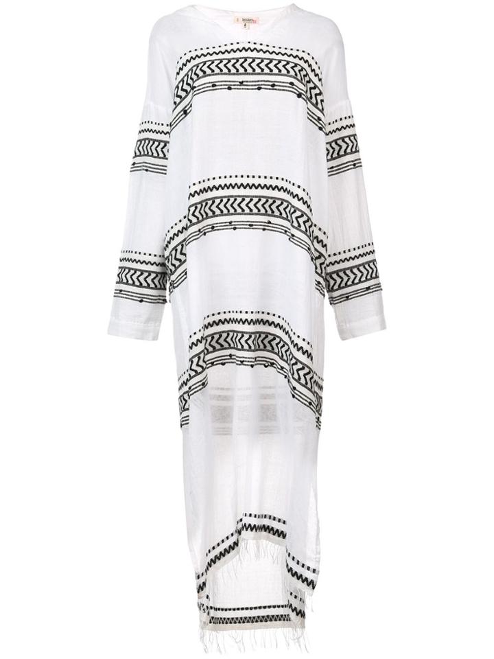 Lemlem Maya Hoodie Kaftan - White