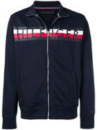 Tommy Hilfiger Logo Stripe Print Jacket - Blue