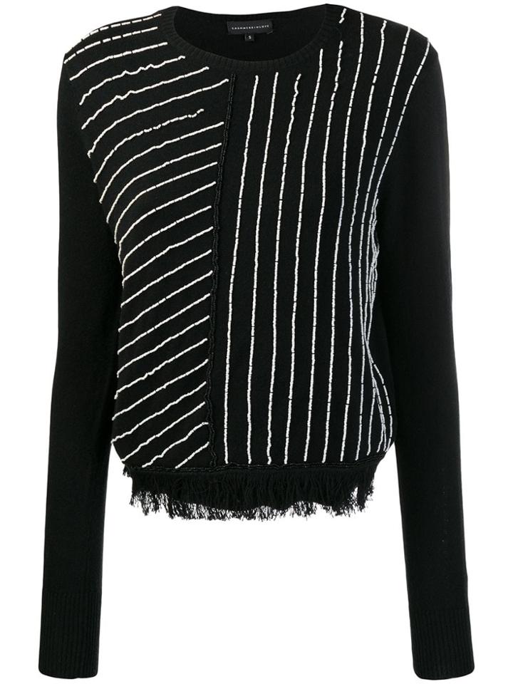 Cashmere In Love Knit Sweater With Handcrafted Beads - Black