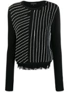 Cashmere In Love Knit Sweater With Handcrafted Beads - Black