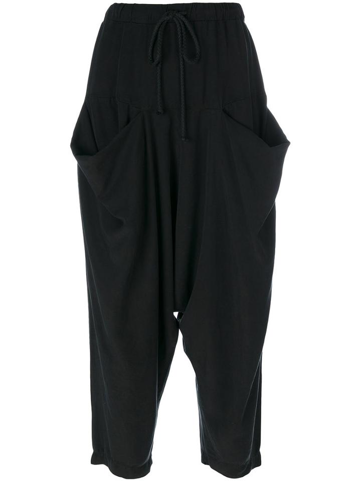 Lost & Found Rooms - Soft Pocket Cropped Trousers - Women - Tencel - Xs, Black, Tencel