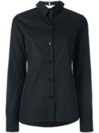 Maison Margiela Collar Detail Long Sleeve Shirt, Women's, Size: 42, Black, Cotton