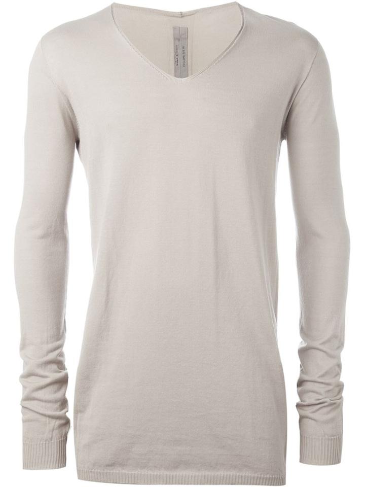 Rick Owens V-neck Jumper, Men's, Size: M, Nude/neutrals, Cotton