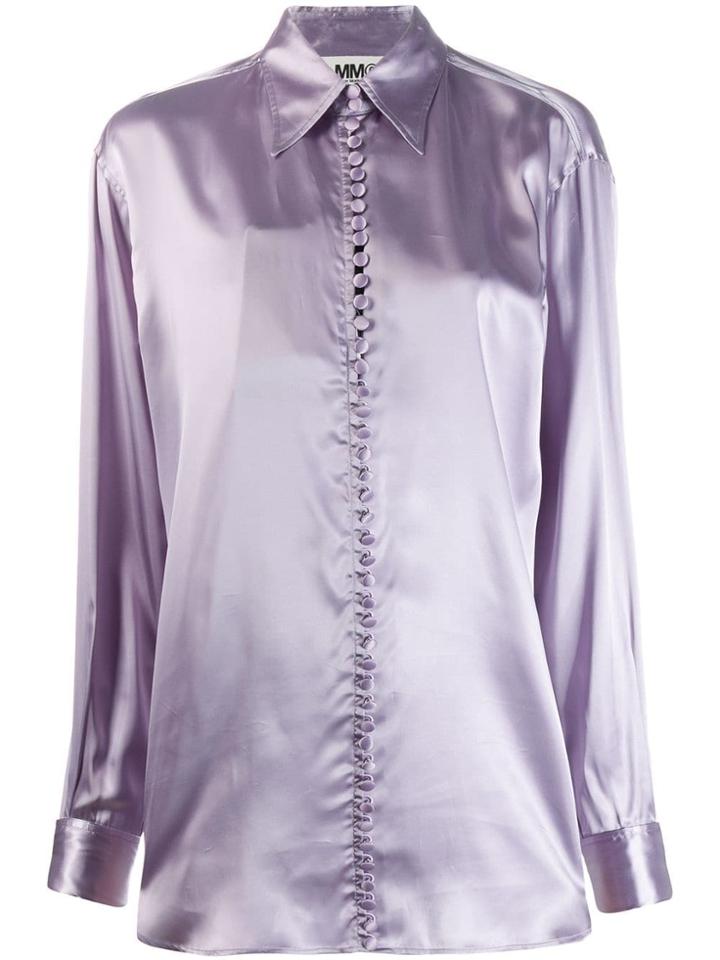 Mm6 Maison Margiela Slogan Shirt - Purple