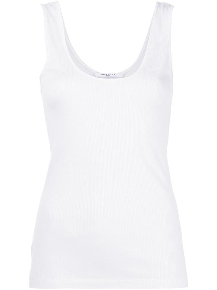 Givenchy Classic Ribbed Vest, Women's, Size: 40, White, Modal/wool