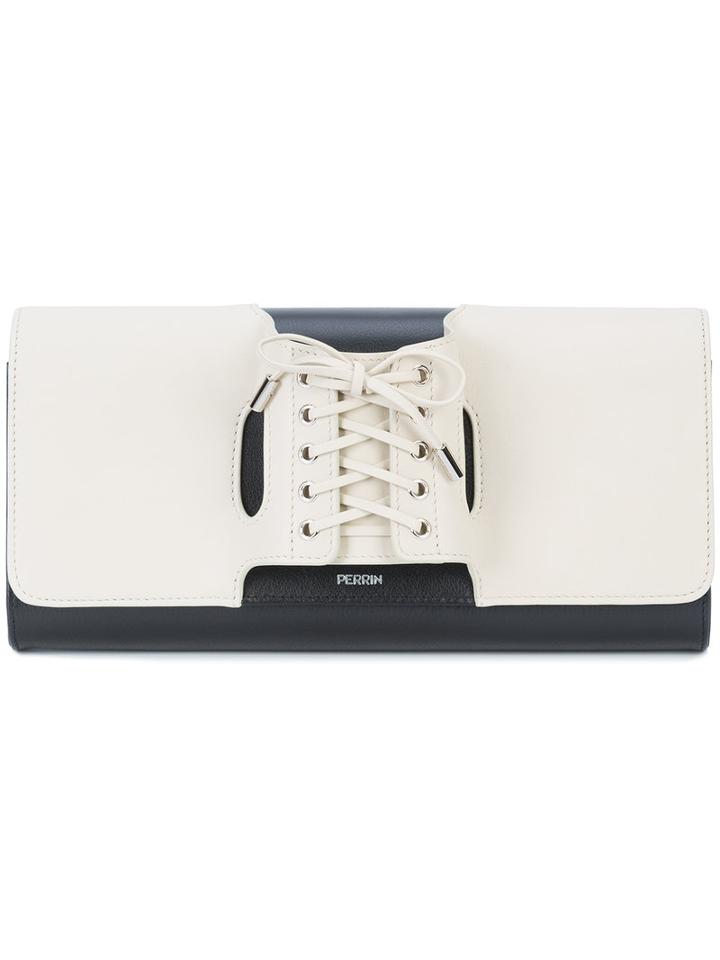 Perrin Paris - Lace Up Clutch Bag - Women - Leather - One Size, Nude/neutrals, Leather