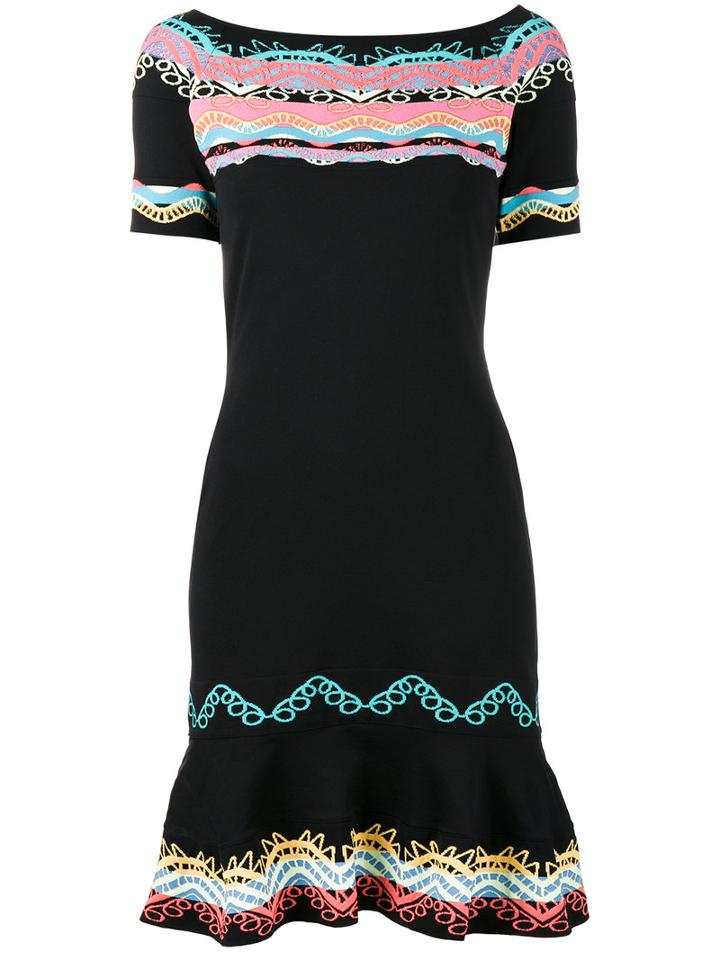 Peter Pilotto - Knitted Jacquard Mini Dress - Women - Polyamide - Xs, Black, Polyamide