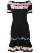 Peter Pilotto - Knitted Jacquard Mini Dress - Women - Polyamide - Xs, Black, Polyamide