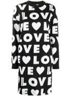 Love Moschino Repeat Logo Jumper Dress - Black