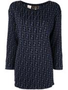 Fendi Pre-owned Zucca Pattern Knitted Top - Black