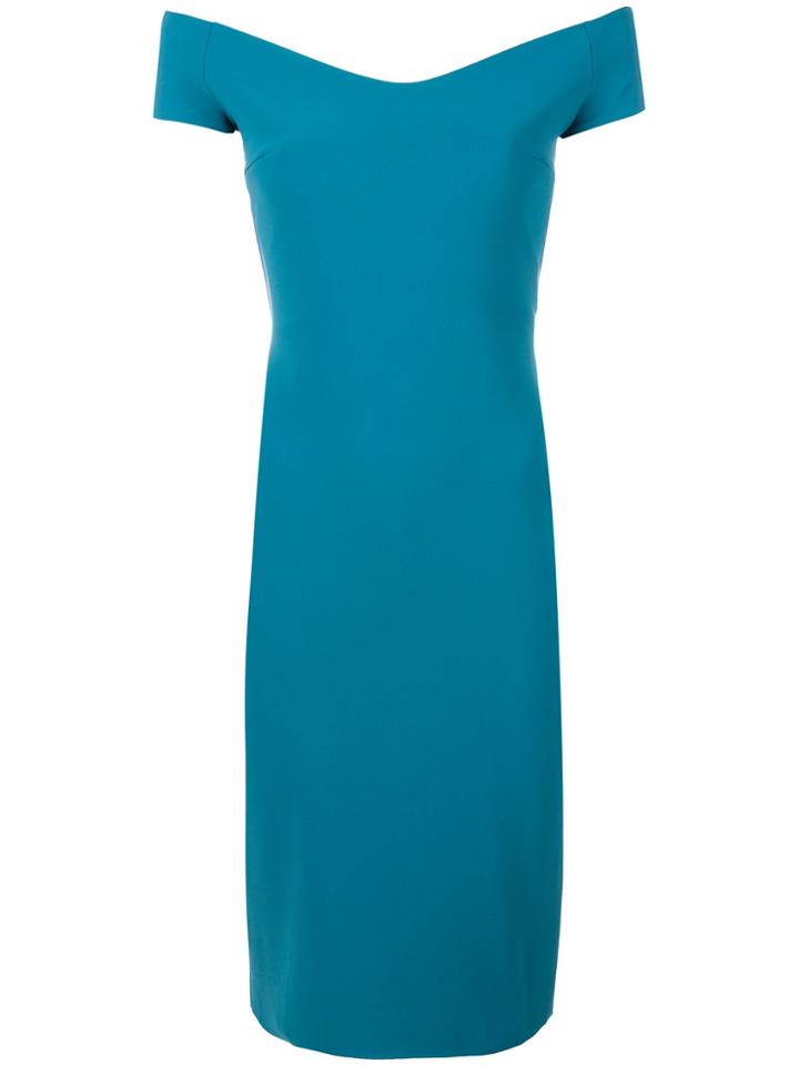 Chiara Boni La Petite Robe Off Shoulder Fitted Dress - Blue