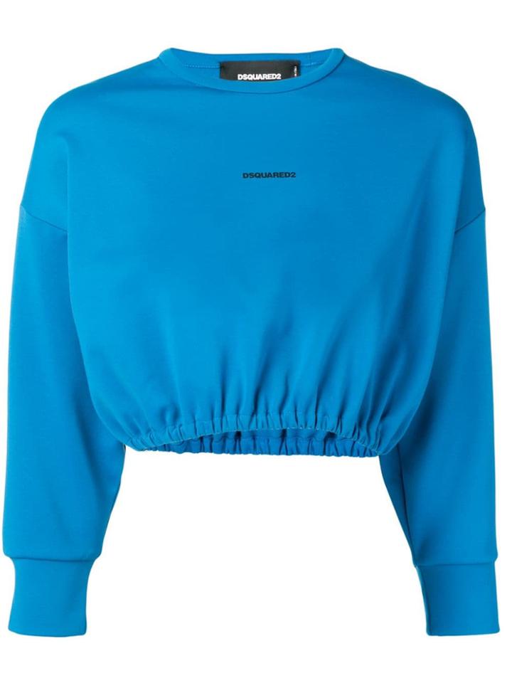 Dsquared2 Logo Print Cropped Jumper - Blue