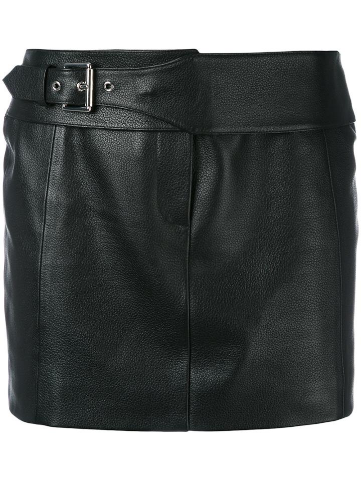 Versus - Mini Skirt - Women - Lamb Skin/polyester - 38, Black, Lamb Skin/polyester