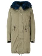 History Repeats - Detachable Collar Parka Coat - Women - Cotton/spandex/elastane - 40, Green, Cotton/spandex/elastane