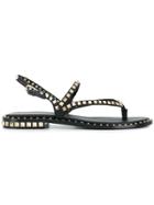 Ash Peps Flat Sandals - Black