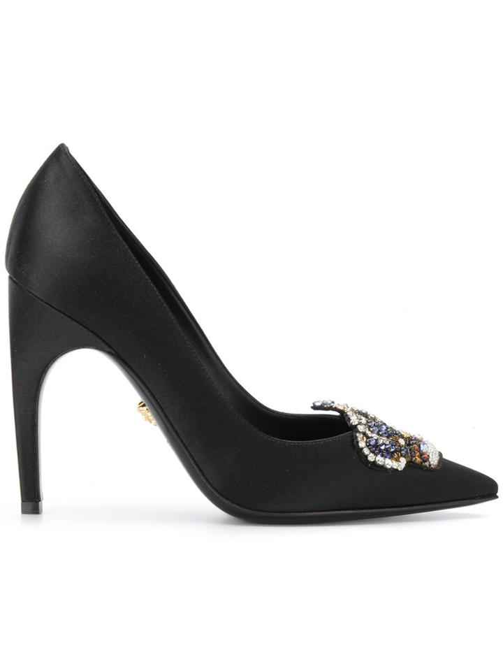 Versace Embellished Medusa Crown Pumps - Black