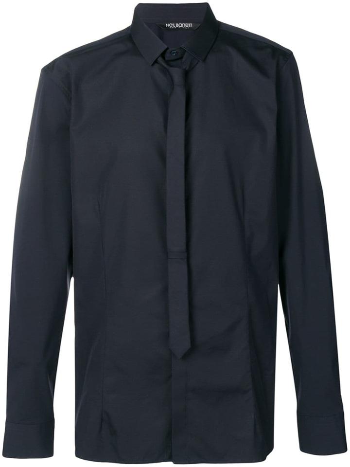 Neil Barrett Classic Shirt With Neck Tie - Blue