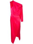 Michelle Mason One-sleeve Draped Dress - Pink